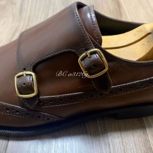 ZARA genuine leather double monk strap shoes SIZE 27cm USA 9 2408/920/100 - Picture 7 of 9